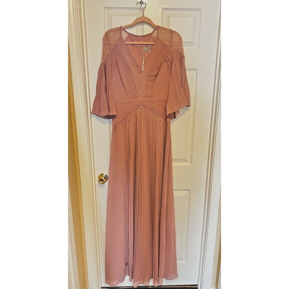 Asos Dress Womens Sz 6 UK 10 Pink Blush Dusty Rose Lace Lined TALL - Picture 7 of 16